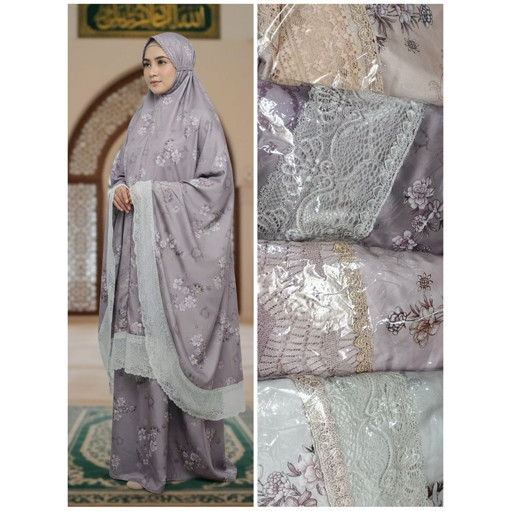 Mukena Armani Silk Printing | Mukena Armani Silk Lacer Cut | Mukena Terbaru