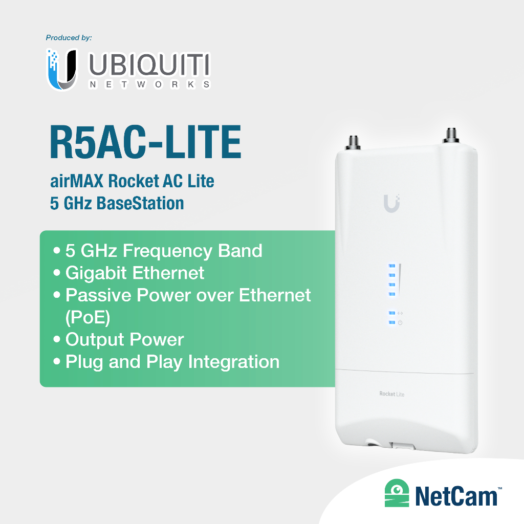 UBIQUITI ACCESS POINT R5AC-LITE OUTDOOR ROCKET M5 AC LITE 5GHZ