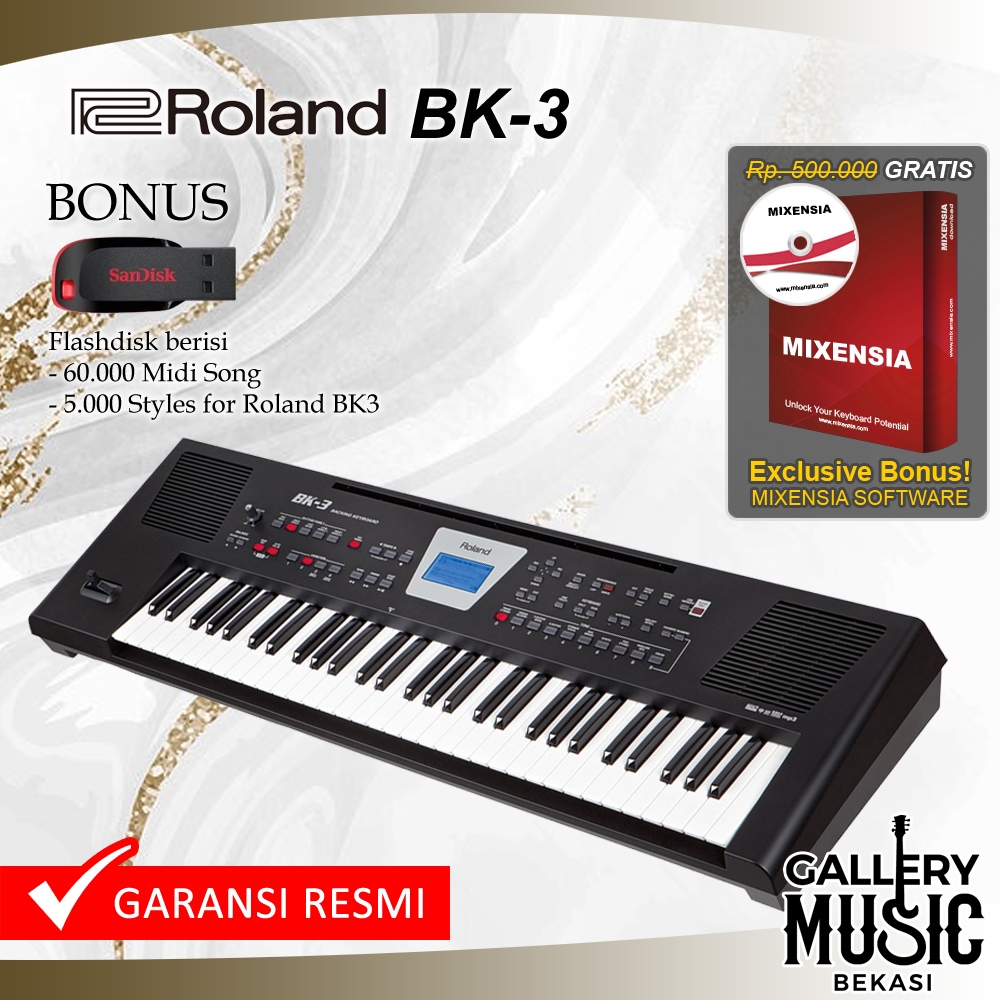 Roland BK-3 Backing Keyboard / BK 3 / BK3 Garansi Resmi
