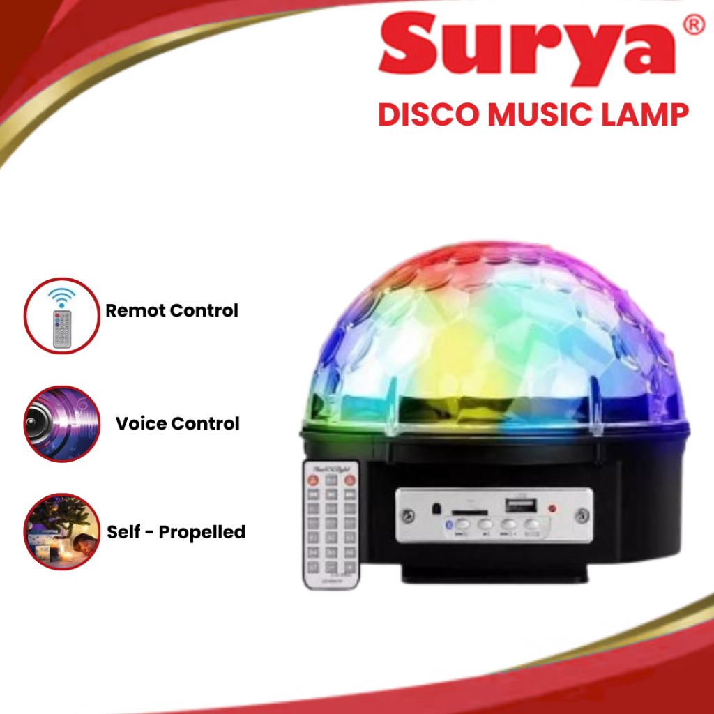 Lampu Disco Speaker Bola Surya SDM 6W USB Bluetooth Mini Speaker Suara Jernih