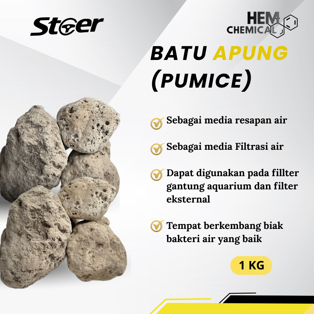 BATU APUNG / PUMICE STONE / MEDIA FILTER 1 KG