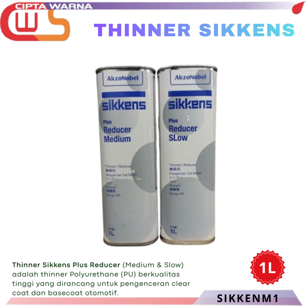 Thinner PU Sikken Reducer Fast Medium Slow Dry Tiner 1L Palembang - CWS