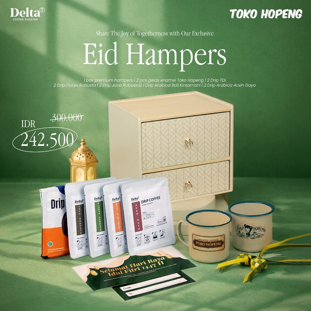 Hampers Lebaran Drip Bag Coffee Delta Coffee x Toko Hopeng