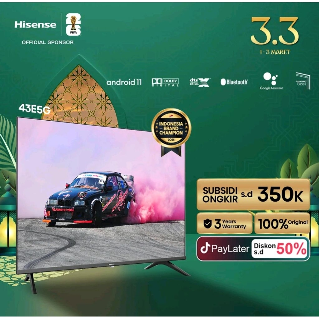 Hisense 43 inc Android smart Tv Netflix YouTube dll