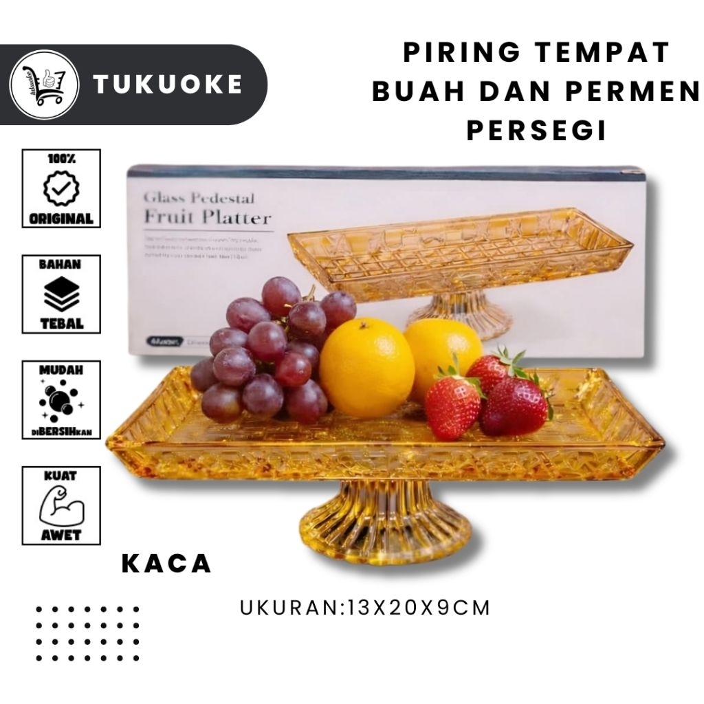 [PIRING TEMPAT BUAH PERMEN KACA] WADAH SAJI MAKANAN SERVING SET PLASTIK BIGY SET WADAH SAJII +SENDOK