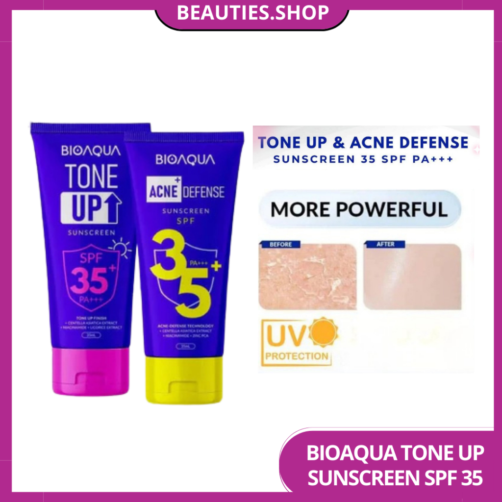 BIOAQUA - Mini Tone Up Sunscreen SPF 35 Hydrating Sunscreen Cream Melembabkan Wajah Bpom