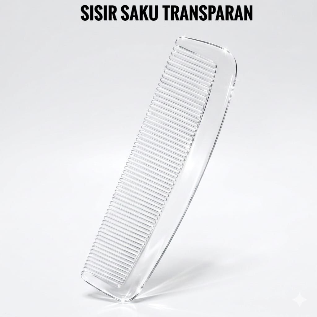 
Sisir Saku Transparan Bening Premium / Sisir Travel Minimalis Estetik / Sisir Rambut Pomade Pria Wa