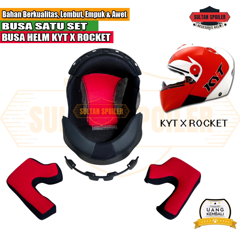 Busa Helm Kyt X Rocket xrocket helm ful face kancing besi dan kancing plastik busa custom size s m l