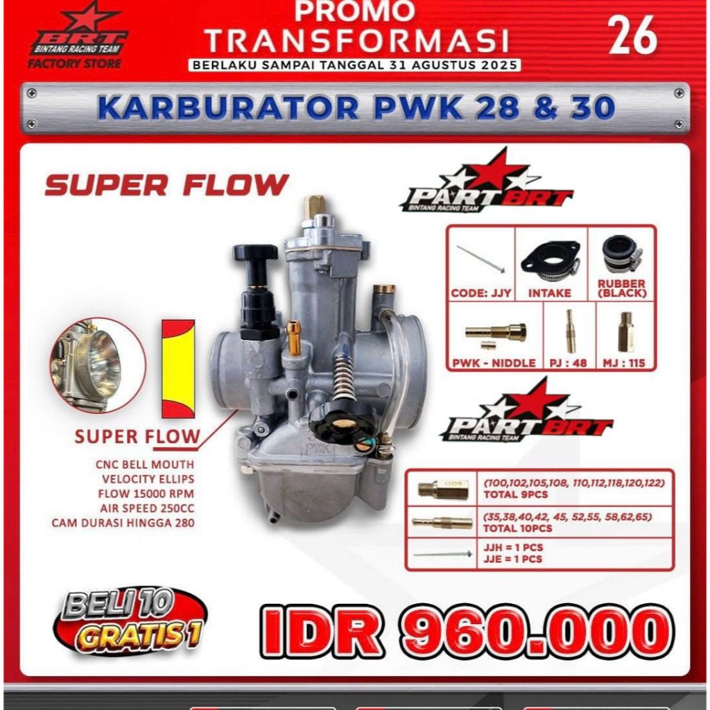 KARBU BRT PWK 28/30/32/34 KARBURATOR ORIGINAL BRT