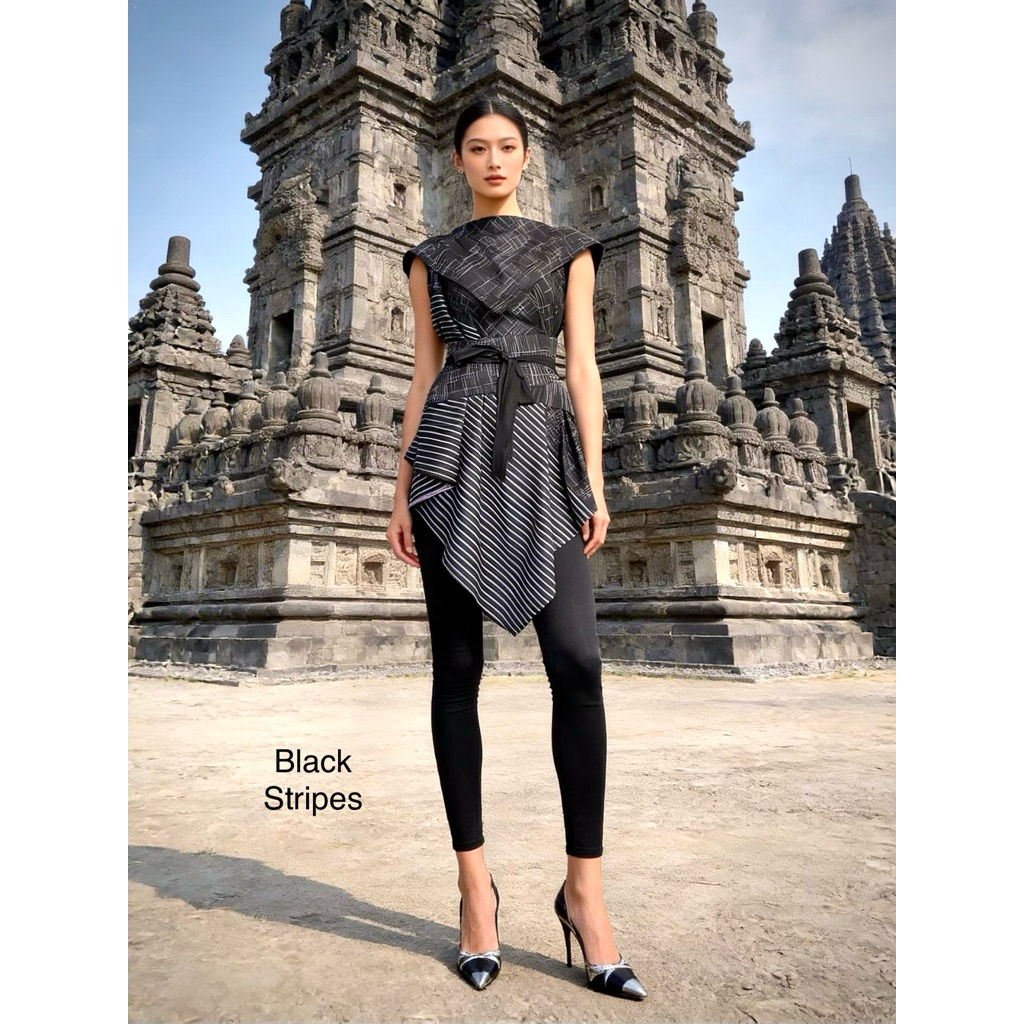 Tunik lurik tenun pinjung wanita