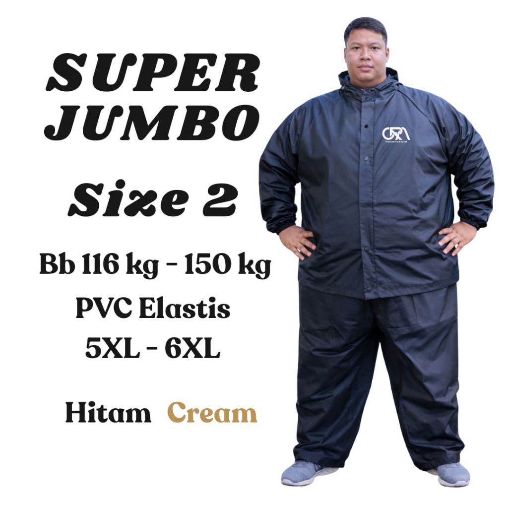 Jas Hujan Pria Wanita ORA Ukuran Jumbo 80150 kg