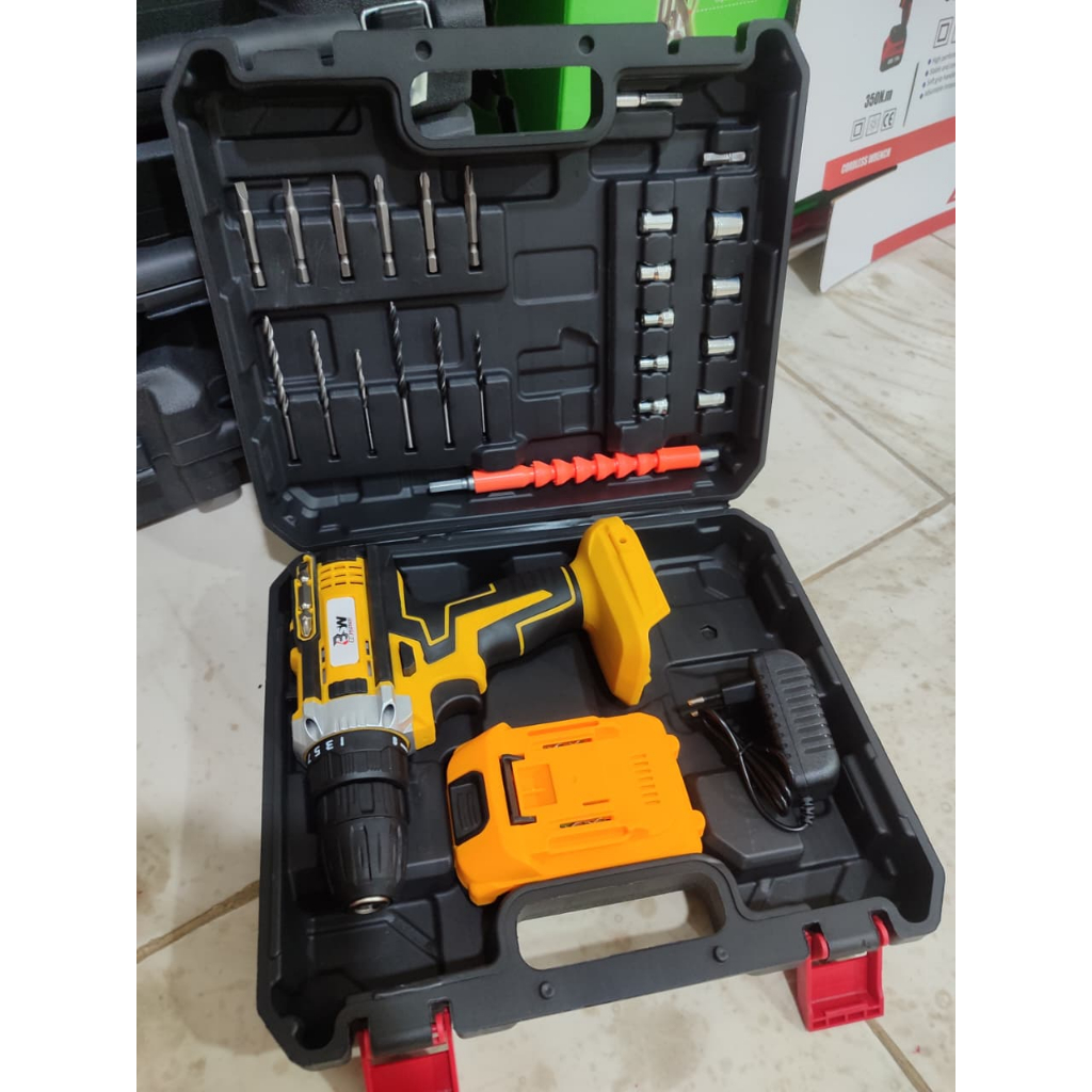 BSW Mesin Bor Baterai Cas 10mm Bor Listrik Murah Bor Tangan Baterai Besi Tembok Beton Kayu Cordless 