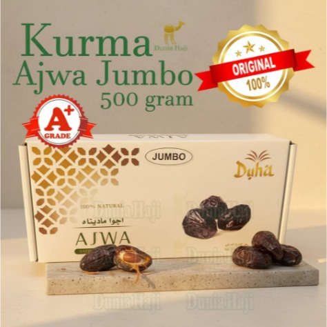 kurma ajwa 500gr jumbo xl super duha dates / kurma nabi asli saudi madinah premium oleh oleh haji um