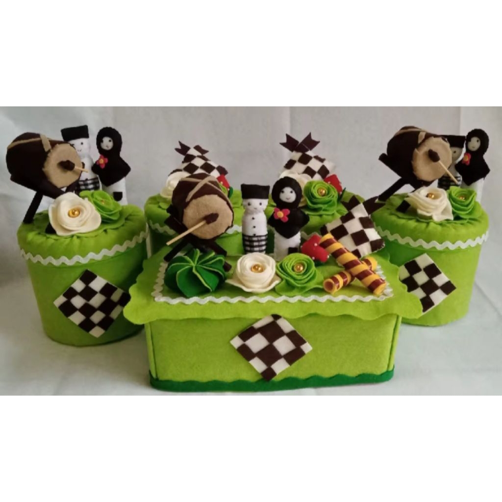 Ready Toples set lebaran hias kain fanel