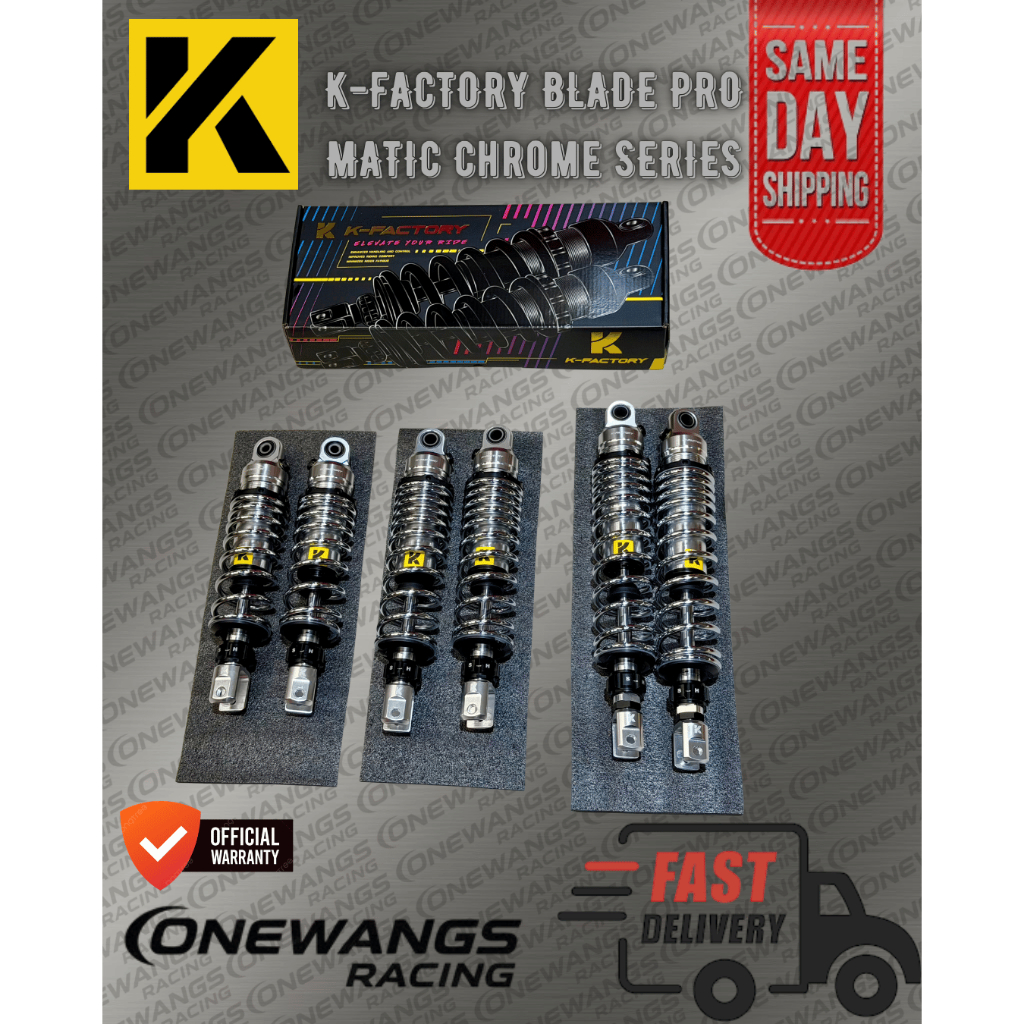 K-Factory Shock Blade pro Chrome Matic - Aerox 280mm - Pcx 160 New 365mm - Mio / Beat 310mm - Vario 
