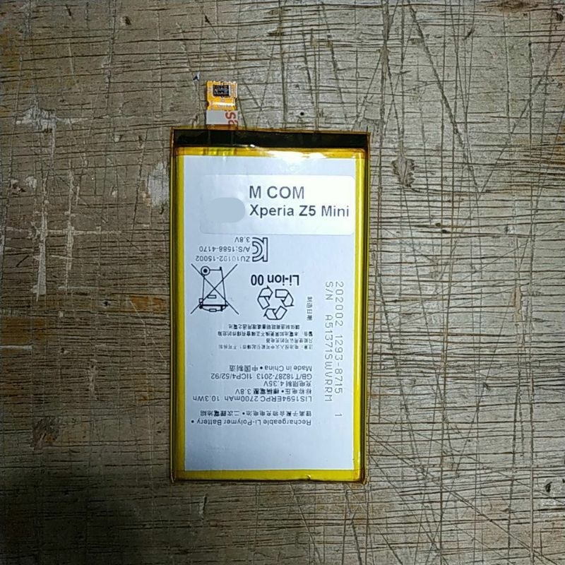 BATERAI XPERIA Z5 MINI / z5mini / LIS1594erpc batt baterai BATTERY MANTUL MURAH MERIAH