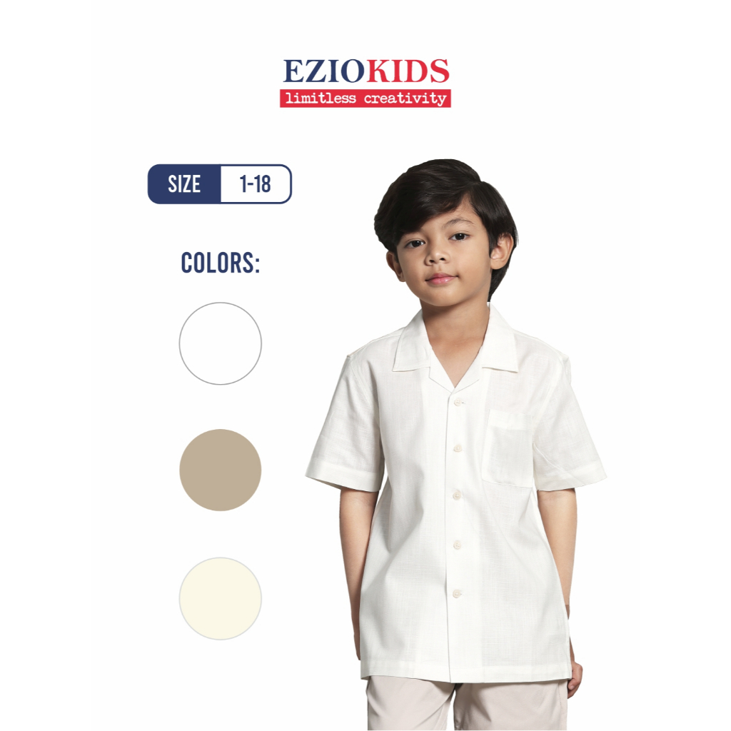 Ezio Kids Kemeja Anak Kerah Terbuka Lengan Pendek
