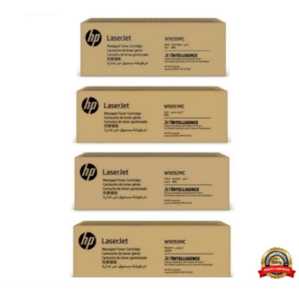 Toner Catridge Hp LaserJet W9090MC Black Dan W9091MC Cyan, W9092MC Yellow, W9093MC Magenta Original