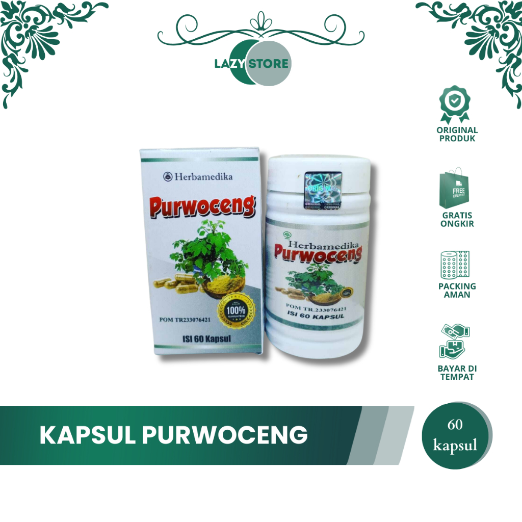 KAPSUL EKSTRAK PURWOCENG HERBAMEDIKA – 60 Kapsul | Terdaftar BPOM | Original