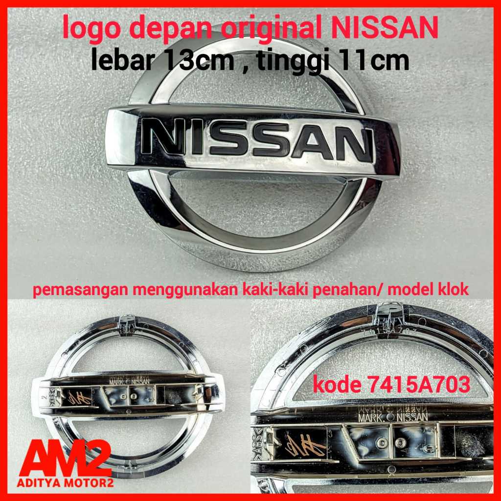 LOGO EMBLEM NISSAN LOGO GRIL DEPAN NISSAN MARCH KODE 7415A703 MERK NISSAN