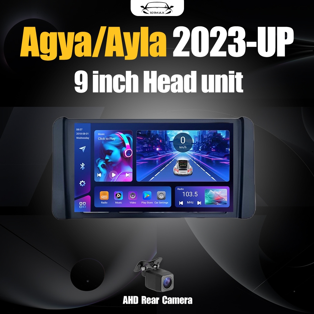 Android 15 Head Unit 9" IPS For Toyota Agya Ayla 2023-Up Head Unit 8 Core Nuklir 8+64GB/8+128GB Andr