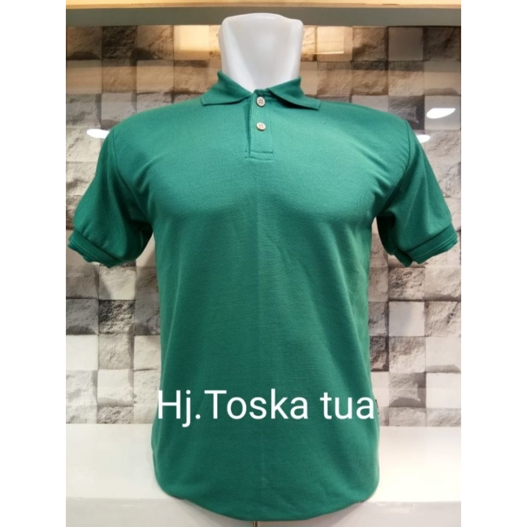 kaos kerah lengan pendek polos hijau tosca tua kaos polo unisex