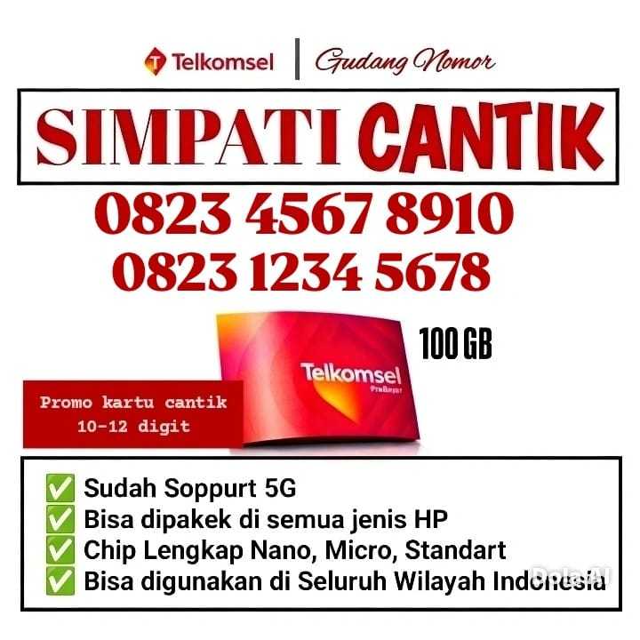 KARTU PERDANA SIMPATI/TELKOMSEL 10-12 DIGIT BONUS KUOTA 100GB