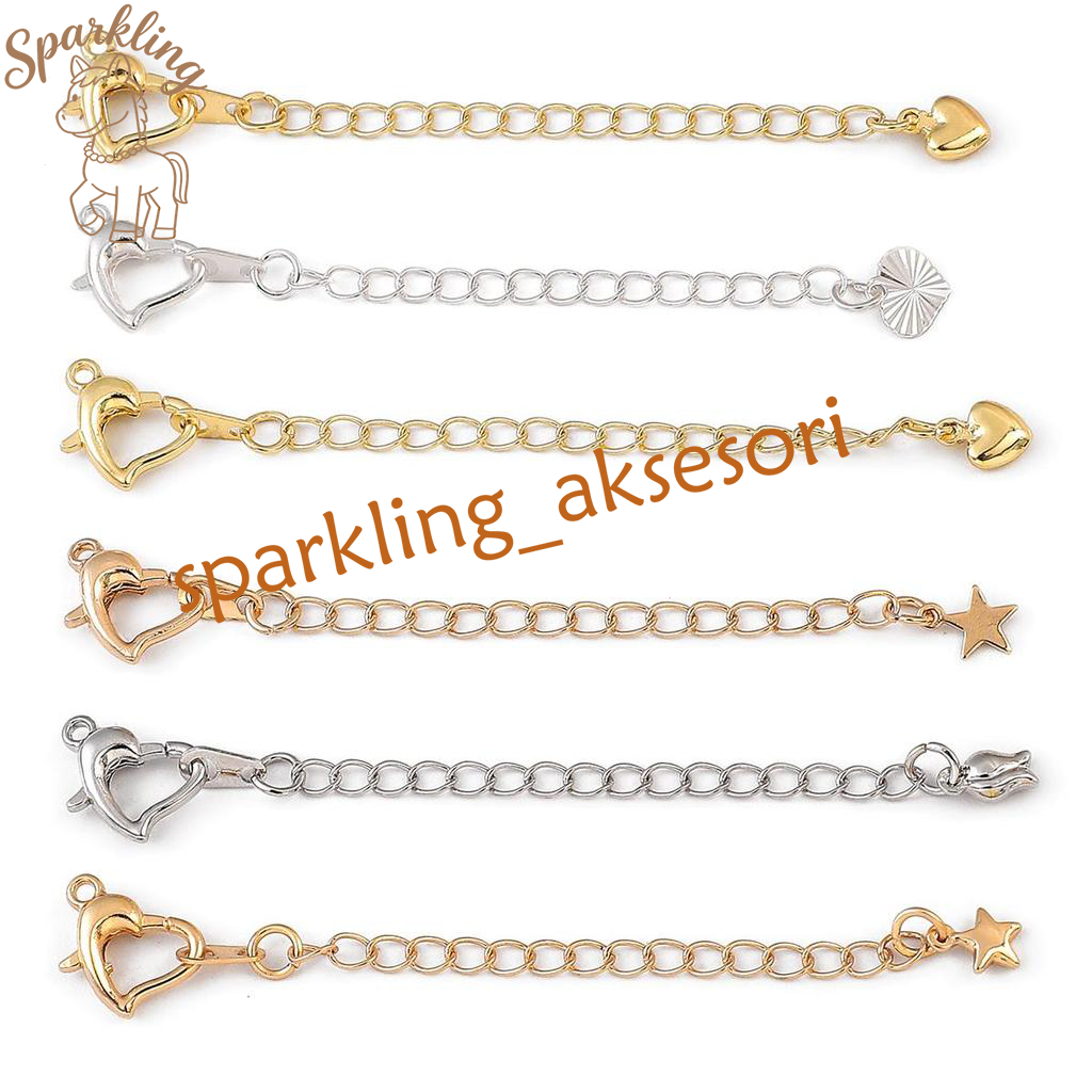 Kunci Kalung Ekor Bujur Sangkar Jantung Alpukat Baja Berlapis Tembaga untuk Aksesori Kerajinan DIY P