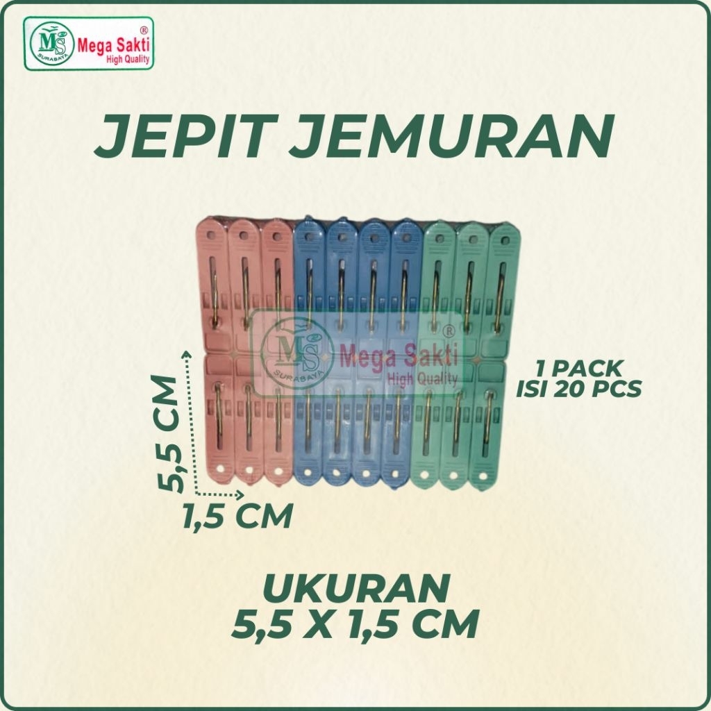 (ISI 20 PCS) JEPIT JEMURAN BAJU PLASTIK / JEPIT BAJU JEMURAN LAUNDRY PLASTIK / JEPIT CUCIAN BAJU PLA