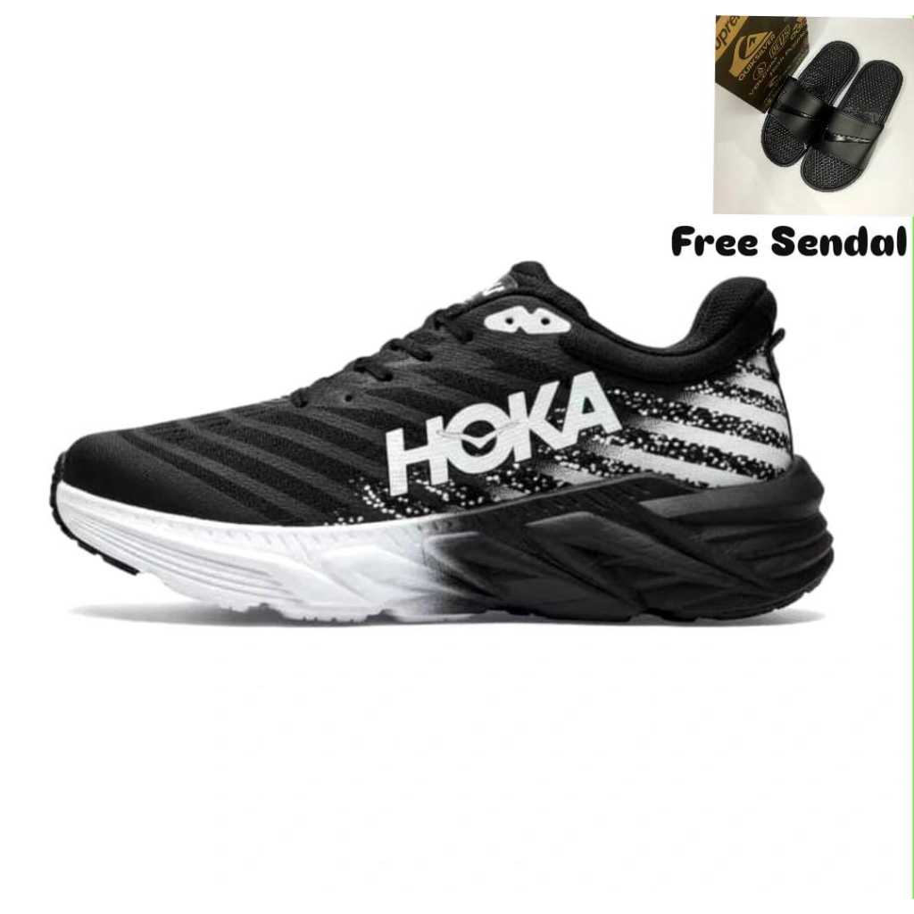 SEPATU PRIA HOKA RUNNING OLAHRAGA FITNESS RUNNING PRIA DAN WANITA HOKA HITAM