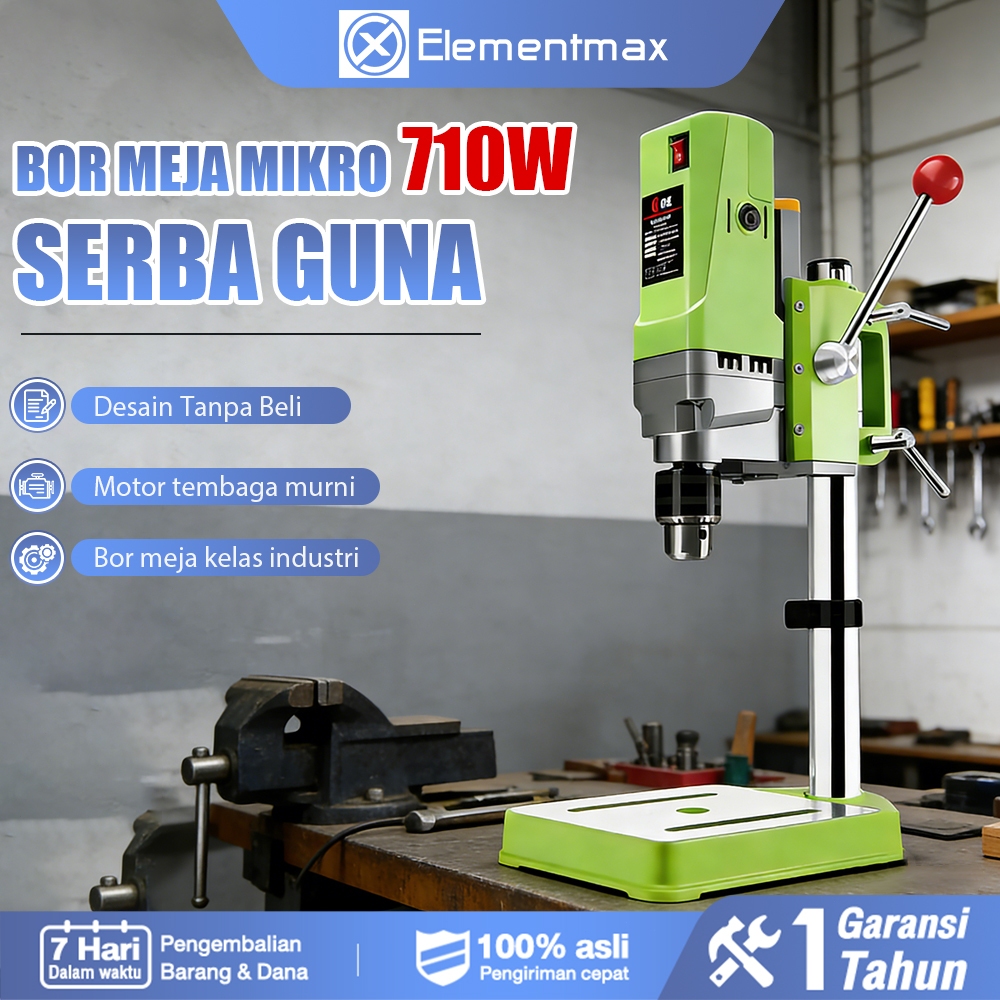 Elementmax 710W Mesin Bor Duduk 13mm Mini Bench Drill Quality Technology Bor Duduk Ryota Variable Sp