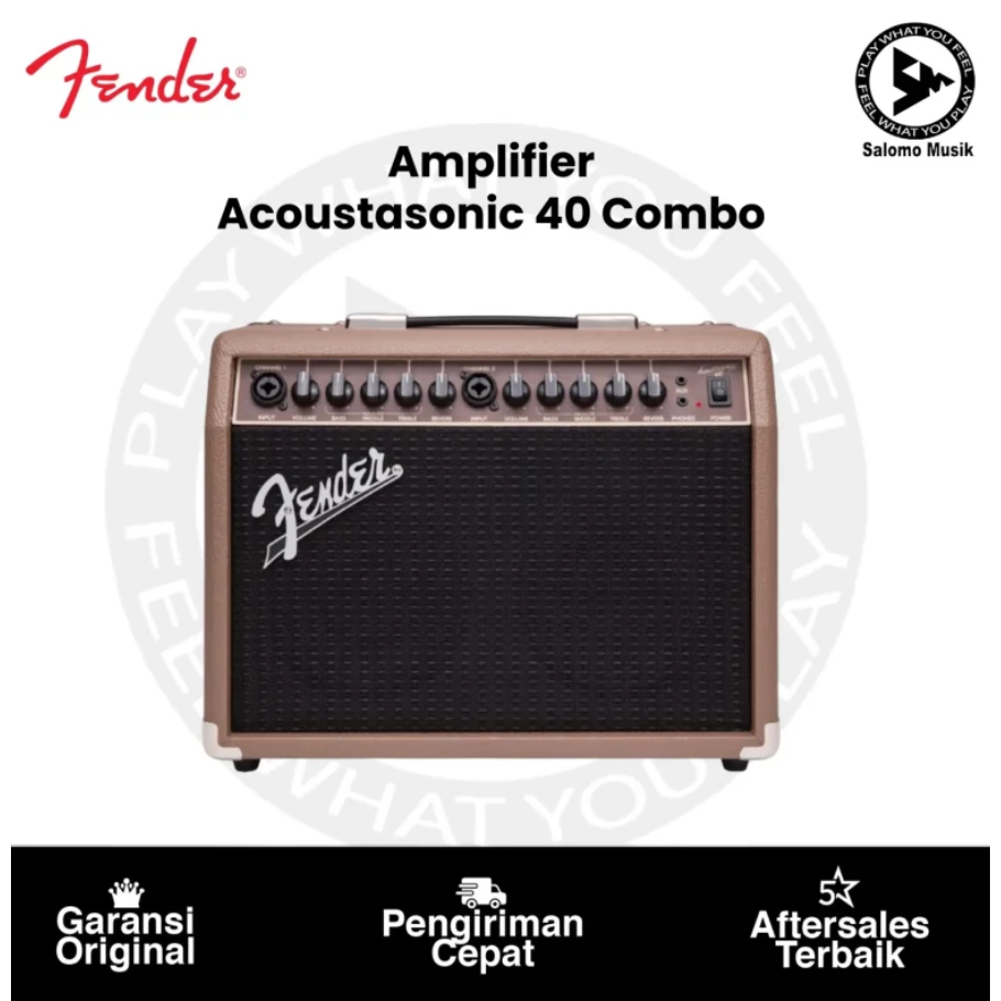 Amplir Gitar Akustik Fender Acoustasonic 40 Acoustic Guitar Combo Amplifier 230V UK Original