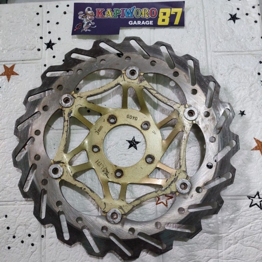 piringan variasi depan Honda Supra x 100 Tiger lama Megapro lama cakram baut 5