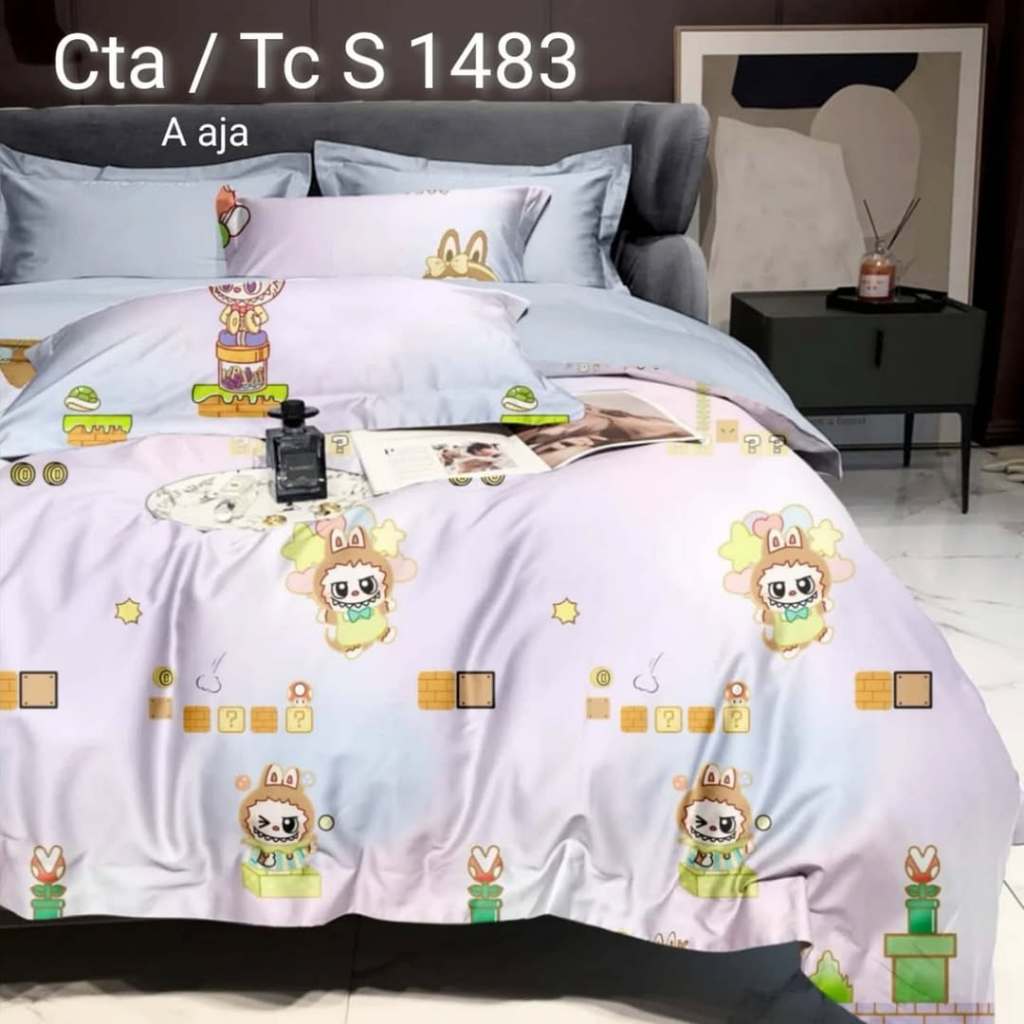 Sprei Sutra Sprei Tencl's Sutra Organik 60s Motif Anak