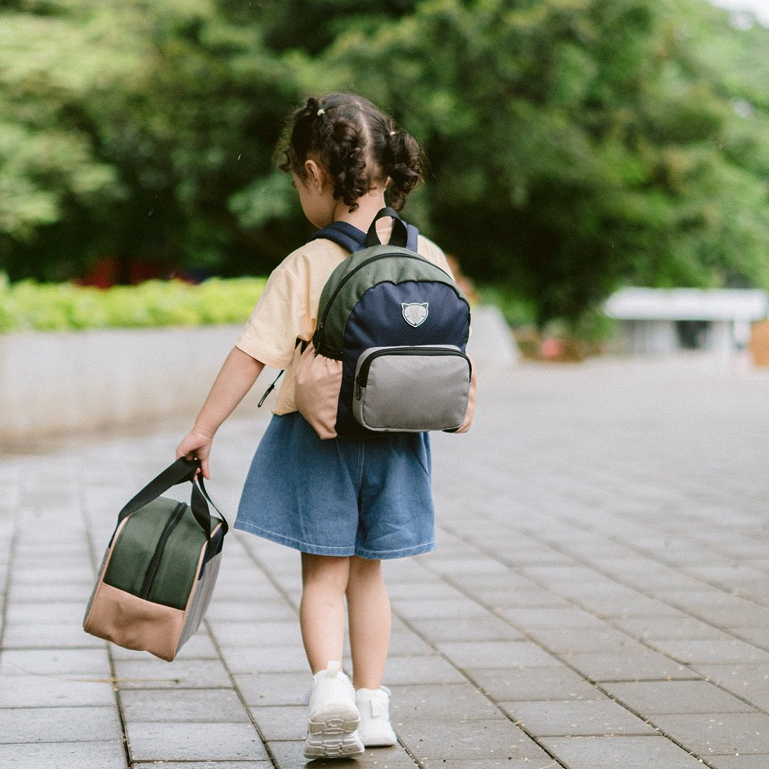Little Munya Kids Backpack Color Block Tas Sekolah Tas Ransel Anak Sekolah