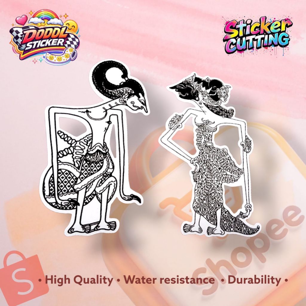 Sticker cutting Printing Wayang Srikandi dan Arjuna