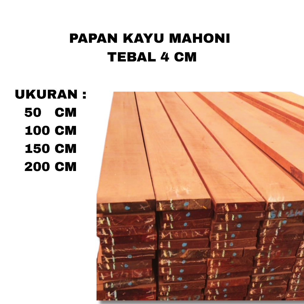 Papan kayu mahoni tebal 4 cm / papan mahoni / papan kayu / kayu dowel / furniture / bahan bangunan