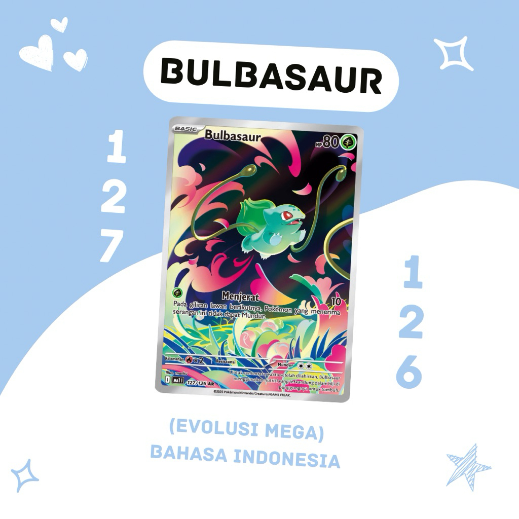 Bulbasaur AR MA1 127/126 Pokemon TCG Indonesia