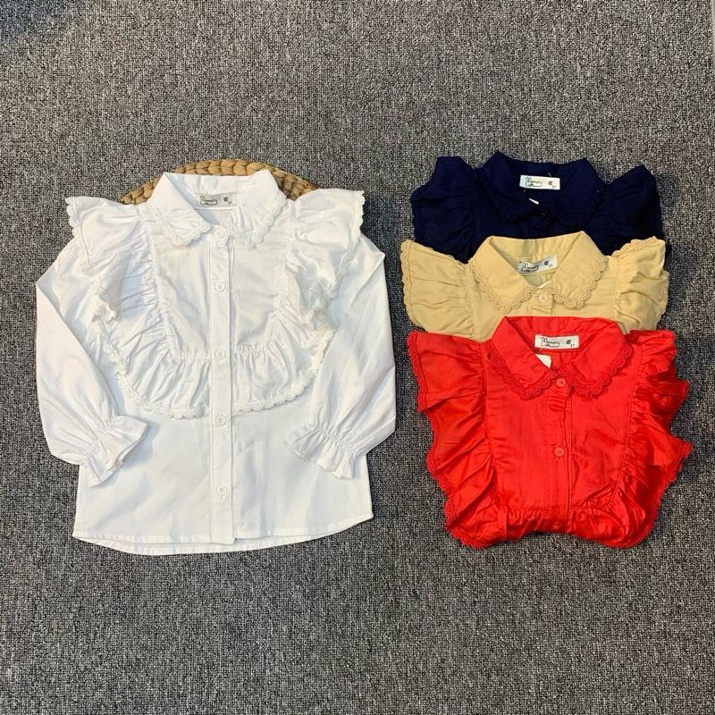 Kidsclubstore | Kemeja Blouse Tangan Panjang Renda Muslim Lebaran Untuk 3 Tahun - 8 Tahun Warna Navy