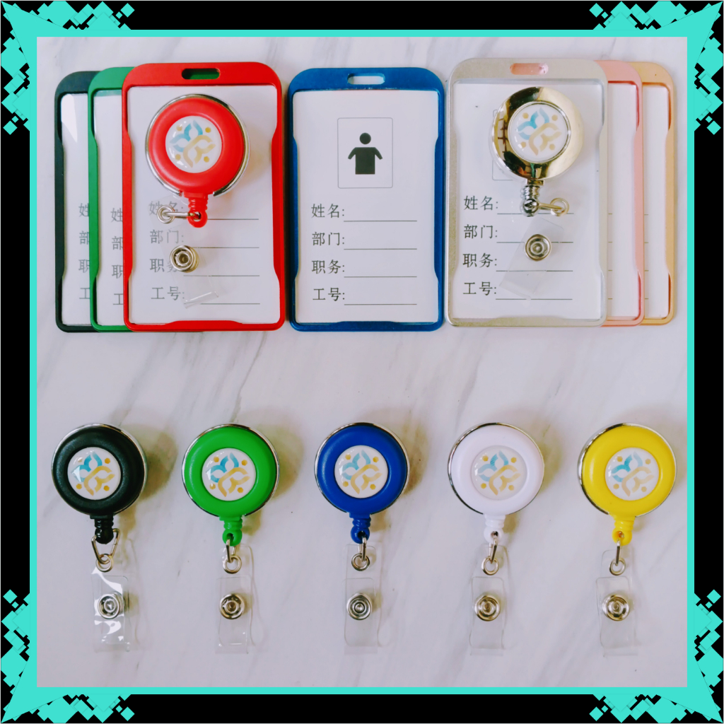 Yoyo Gantungan Id Card Silver & Putar Kementerian BKKBN : Kemendukbangga & Holder Tempat Id Card Alu