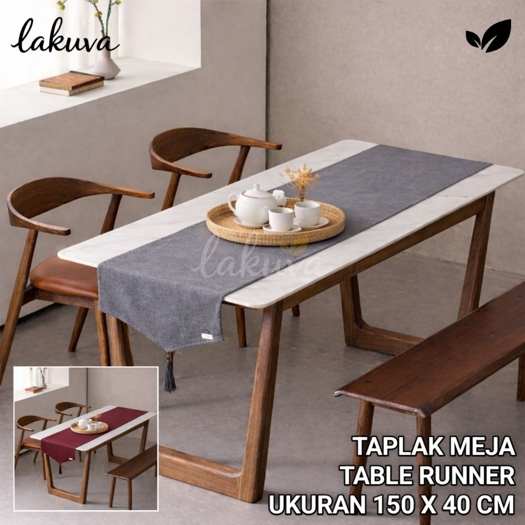 Lakuva - TAPLAK MEJA ESTETIK 150X40 CM - TAPLAK POLOS - TAPLAK PREMIUM - TAPLAK MEJA TAMU