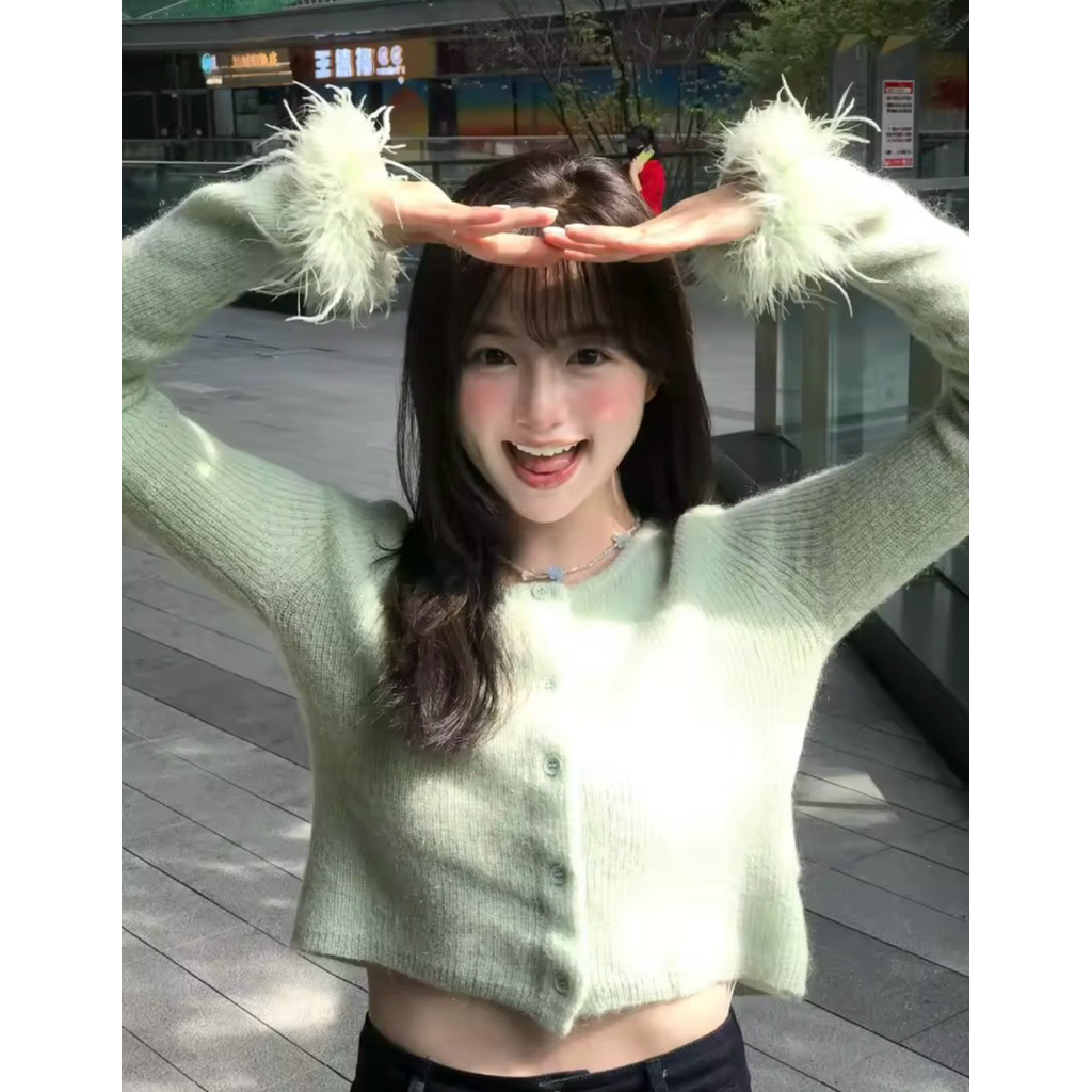 Atasan Wanita Korea Lengan Bulu