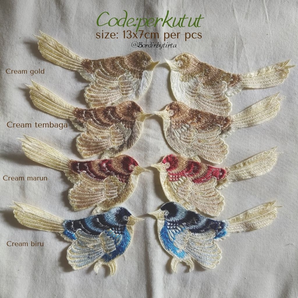 bordir burung perkutut bordir baju bordir tempel bordir murah