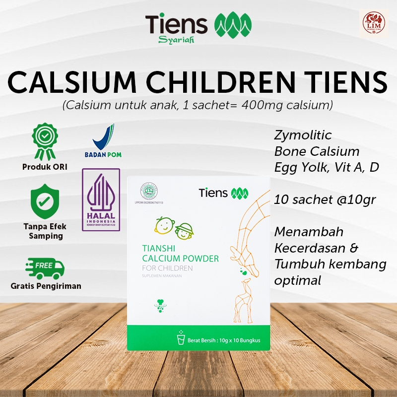 Calsium TIENS for Children isi 10 Sachet untuk Menunjang Pertumbuhan Tinggi Badan Berat Badan Kecerd