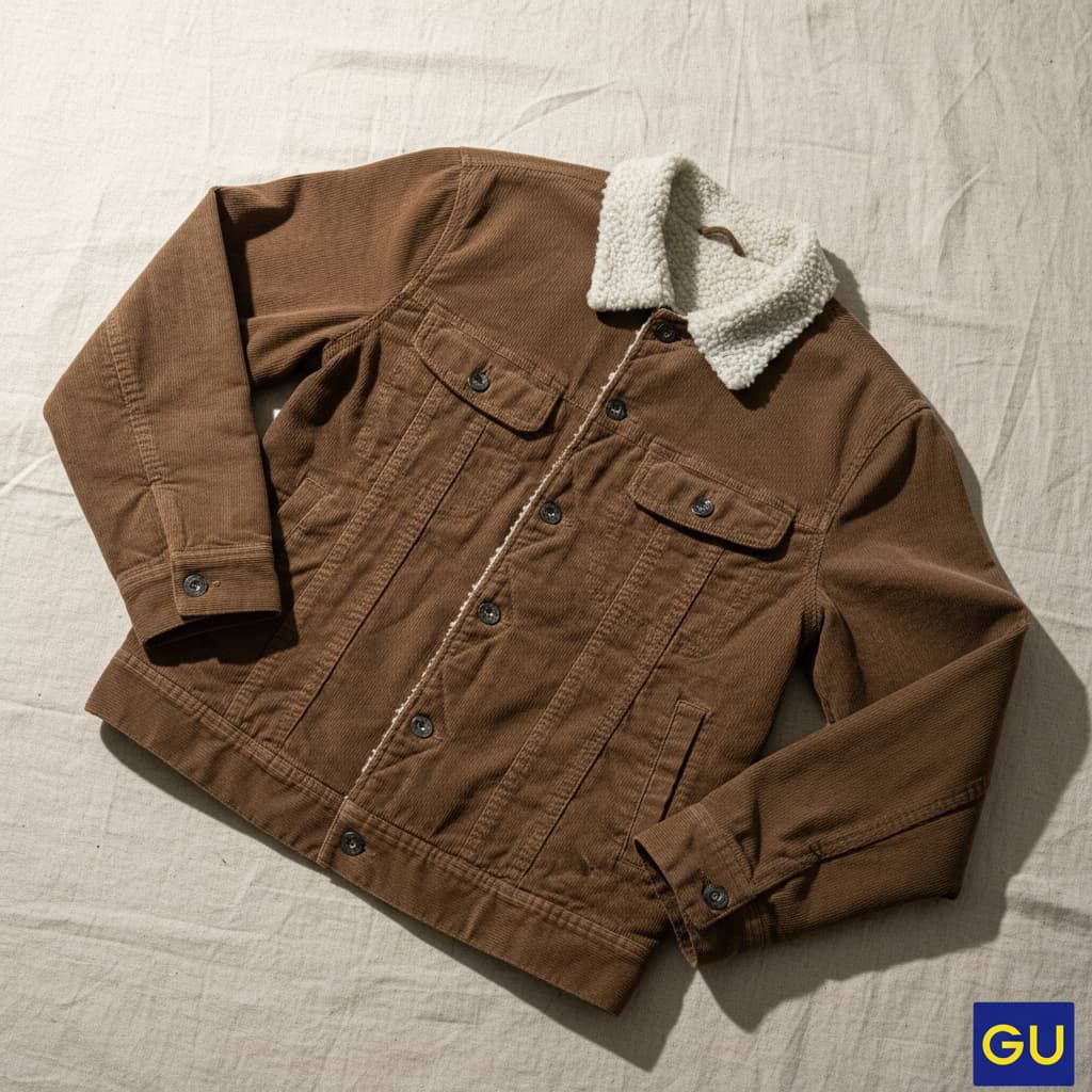 GU Trucker Jacket Corduroy Sherpha