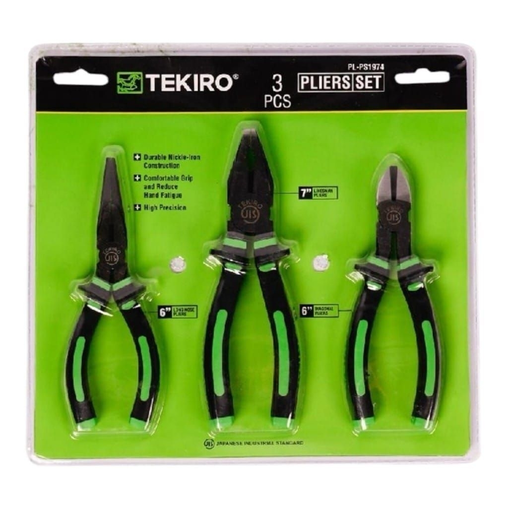 Tekiro Tang Set isi 3 Pcs/ Tang Kombinasi 7", Tang Lancip 6", Tang Potong 6"