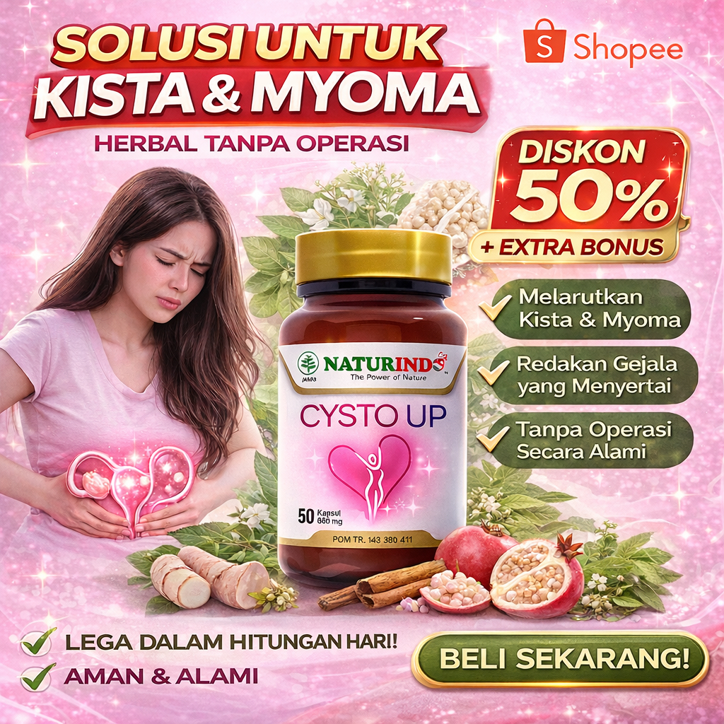 Obat Kista Miom Herbal Kista Bartholin Endometriosis Ovarium Ganglion Coklat PCOS Cysto Up Naturindo