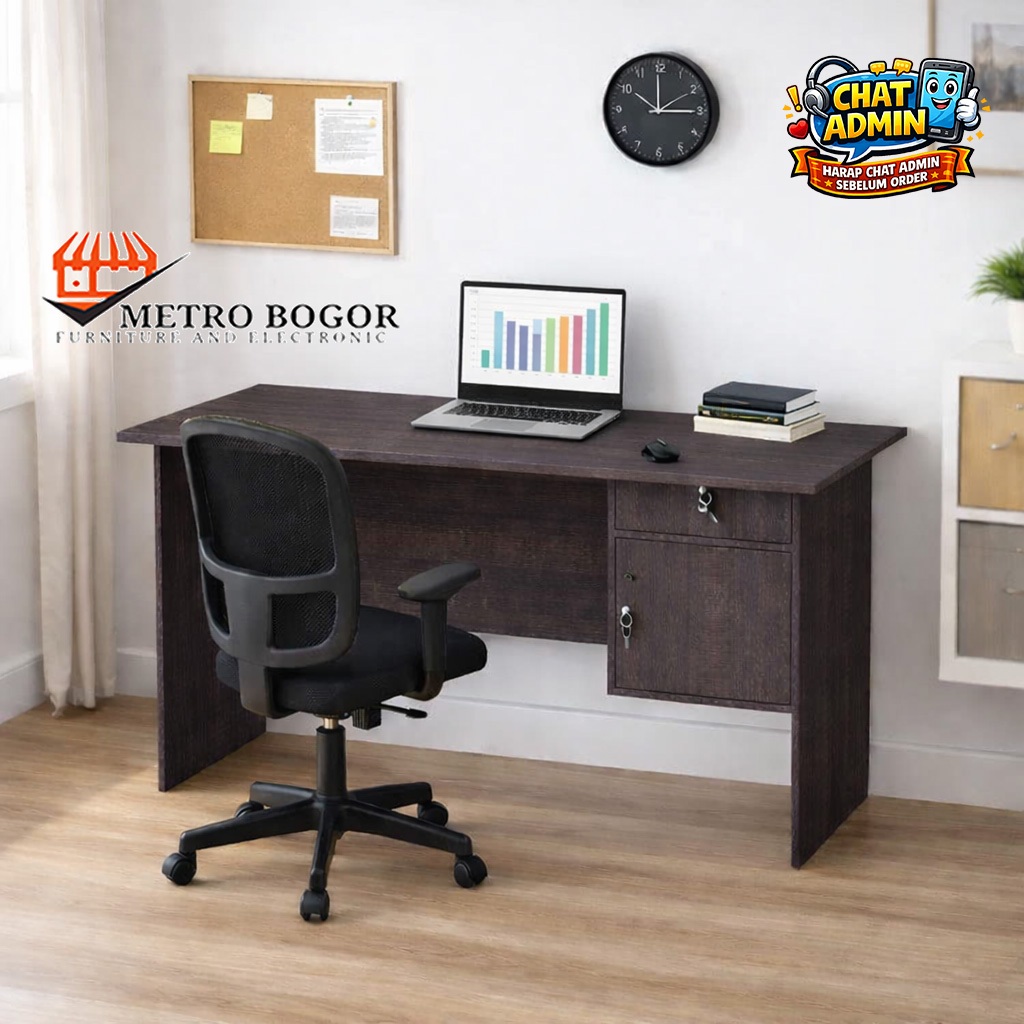 meja kerja / Kantor / belajar / kasir GSTAR 60 X 120 cm - Mt Brown