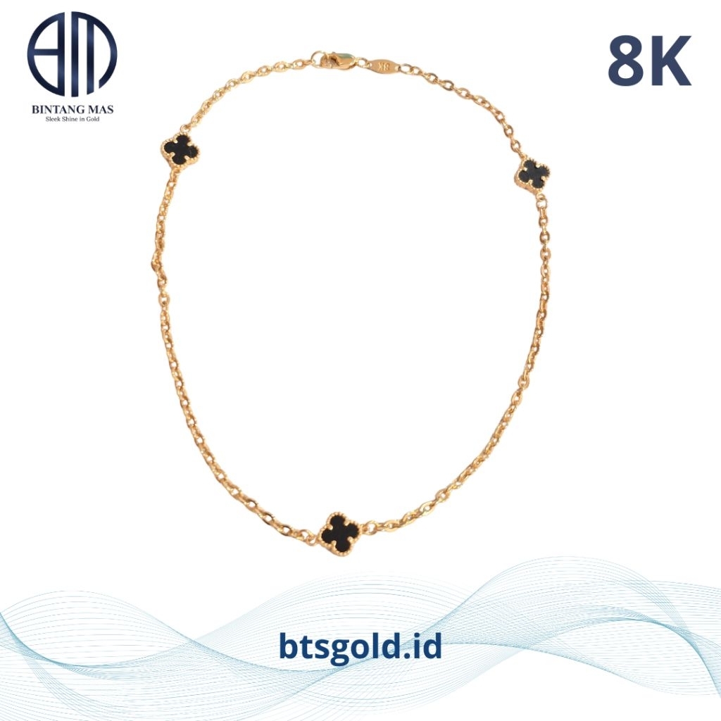 Gelang Emas Kaki Hollo Clover | 8K