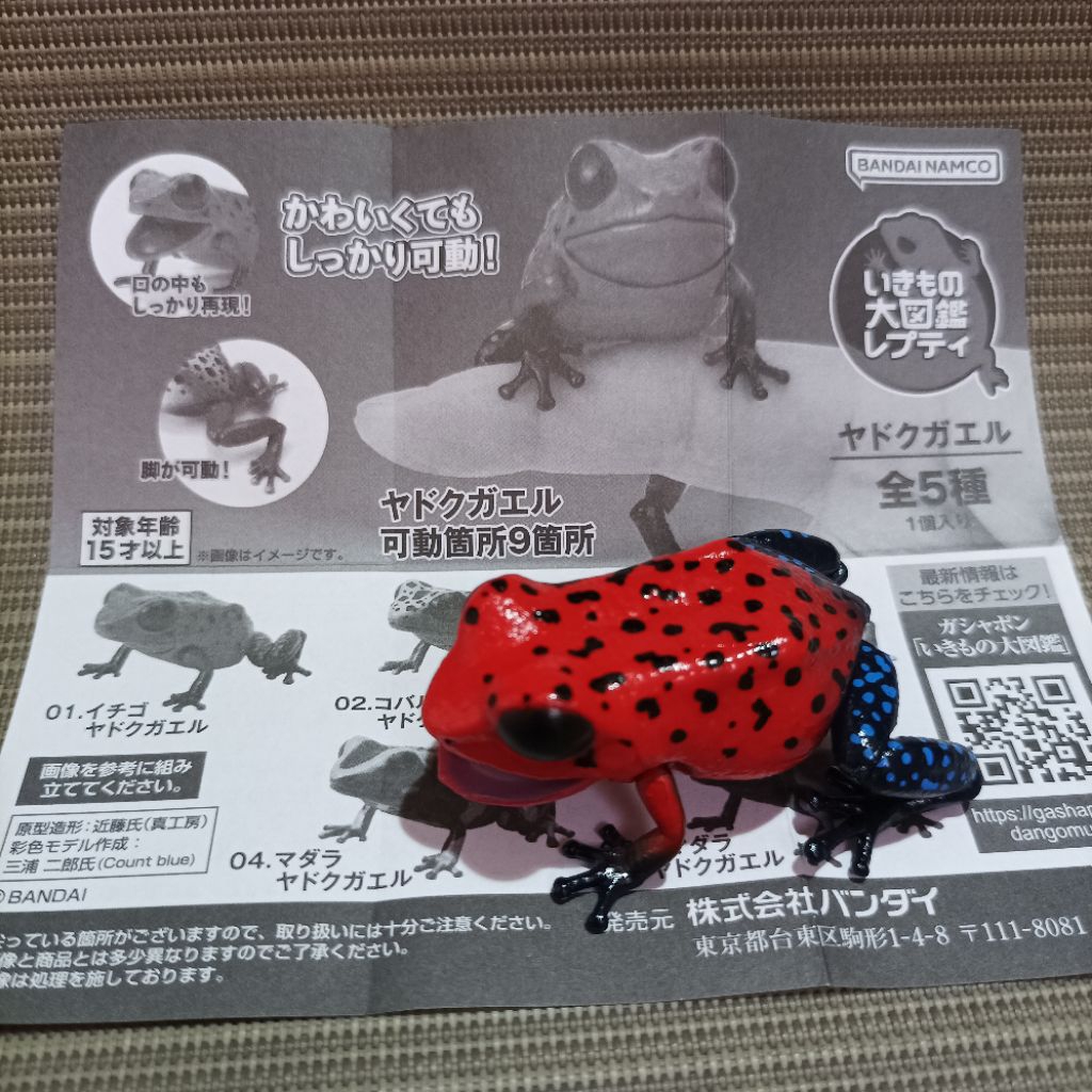 Bandai gachapon poison dart frog - strawberry poison dart frog